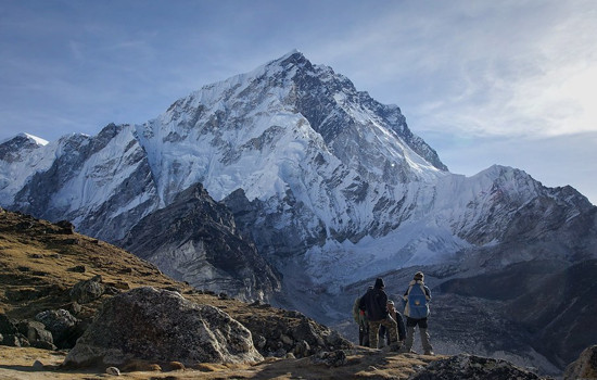 Nuptse mountain as seen above gorakshep on the Everest Base Camp Trek