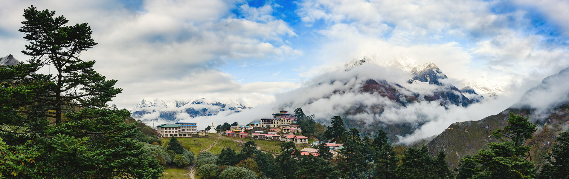 Tengboche village and Tengboche Monastery
